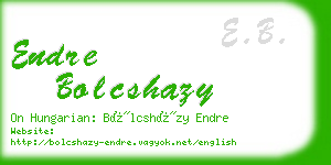 endre bolcshazy business card